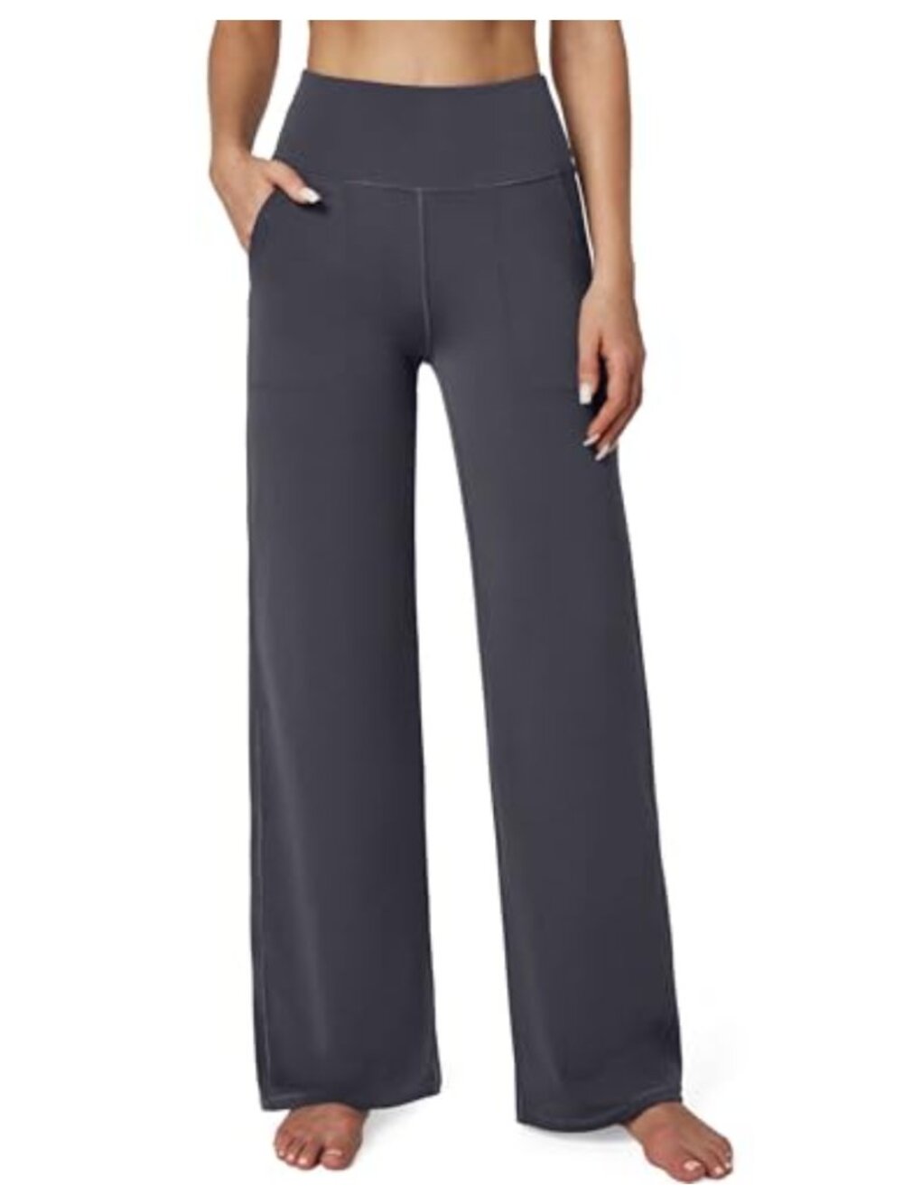 Wide Leg Yoga Pants High Waisted with Pockets Stretchy Casual Loose Trousers